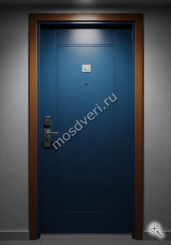 Высокая входная дверь в квартиру синего цвета - купить от производителя Мосдвери Высокая входная дверь в квартиру синего цвета
